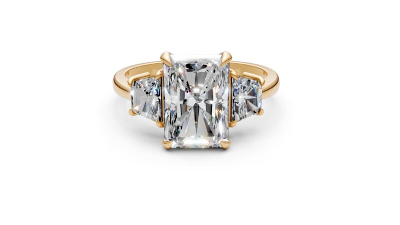 3 stone radiant ring